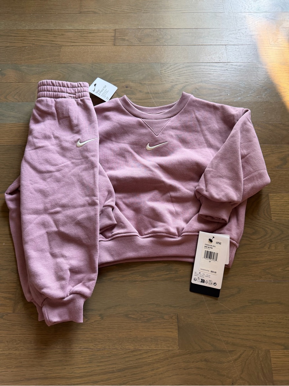 NWT Nike Toddler Mauve Pink Sweatshirt and Joggers Set size 3T